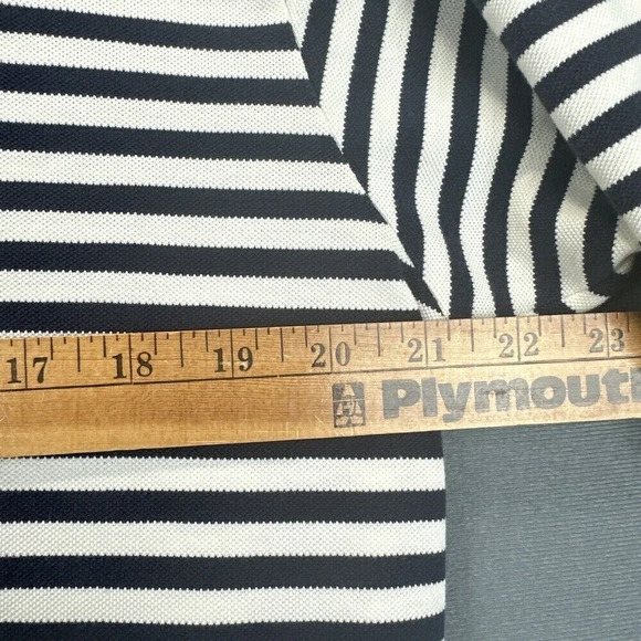 Ralph Lauren Polo Shirt Mens Large Navy Striped Shield Short Sleeve Fine Cotton - Picture 9 of 14